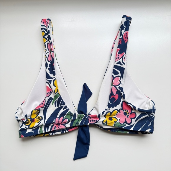 Roller Rabbit Cha Chas Tie Front Bralette Swim Bikini Top Size Small - Picture 2 of 4